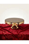 Decorative Chrome Glass Mirrored Round Cake Presentation Tray Gold - 2