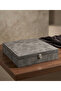 10 Compartments Padded Leather Covered Wooden Accessory Jewelry Watch Box Gray - 7