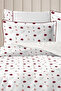 4 Pillows 100% Cotton Percale Duvet Cover Set Double-Person Premium Special Production Burgundy - 4