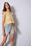Tricot Sweater with Beads and Shell Details Yellow - 2