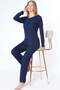 Lace Detailed Viscose Women's Pajama Set Long Sleeve Comfortable Home Wear 89-136 - 2