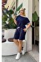 Women's Plus Size Viscose Soft Textured Flexible T-Shirt Shorts Tracksuit Set 28001