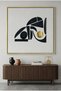Abstract Black Shape with Gold Accent Islamic Wall Art | Framed Canvas Print with Gold Foil Embossed | Luxury Modern Decor for Living Room, Bedroom, Office & Gift
