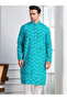 Mens Bandhani Printed Cotton Kurta Set - 6
