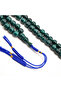 Emerald Musk Rosary 45 Beads 13mm Deep Emerald Green Beads 66g with Blue Braided Tassel - 2