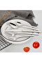 30-Piece Stainless Steel Cutlery Set Kitchen Utensil Set Western Tableware Silver - 2