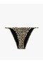 Metallic Thread Detailed Shimmering Leopard Patterned Bikini Bottom - 3