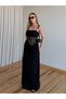 Black Dress with Lace Detail at the Waist - 2494