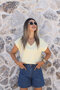 Yellow V-Neck Modal Tshirt - 2
