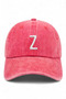 Red Embroidered Washable Vintage Unisex Hat with Letter Z - 2
