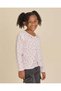 Girls Ivory And Pink Floral Open Front Cardigan