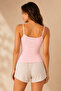 Women's 4-Piece Basic Undershirts with Ribbed Straps - 95% Cotton & Flexible for Daily Use - 6