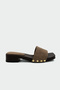 Ellas Genuine Leather Mink Wood Look Slippers