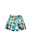 Boy's Patterned Swim Shorts with Double Zipper Colorful 26999 K