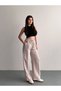 Women's Elastic Waist Lace-Up Linen-Look Loose-Leg Palazzo Trousers Casual Comfortable Summer Wear - 2