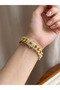 26_ 22Kb32 - Half Stone Gold Plated Bracelet