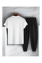 Women's Cotton Orchid Flower Printed T-Shirt Tracksuit Set Crew Neck Casual Comfortable - 2