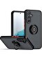 Shockproof Galaxy A14 5G Case with Rotational Metal Ring Kickstand – Anti-Fingerprint Hard Back, Magnetic Car Mount Compatible