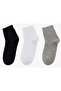 S2520319 Shiny Logo Above Ankle Socks 3 Pieces Unisex Socks Gray - 2