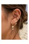Pearl and Zircon Stone Mixed Mini Hoop 6-Piece Combination Earring Set for Women with Color Options Gift - 5