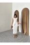 Natural 100% Linen Slit Pencil Skirt Vest Set - 8337 - 6
