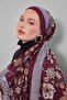 شال رياضي بنمط زهرة التوليب باللون العنابي - 2