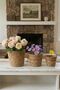 Crow Natural Wicker Flower Pot Hsr-93 Flower Pot Set with Inner Bag - 3 Size Wicker Multi-Purpose Organizer Towel Basket - 3