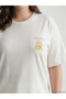 Original Oval Collar Printed Oversize Women's T-Shirt - 4