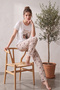 Short Sleeve Patterned Summer Women's Pajama Set - 7