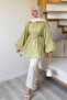 Women's Molly Nelly Balloon Sleeve Lace-Up Long Blouse - 2