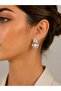 Brass Silver Color Dangle Pearl Anchor Model Women's Earrings - 2