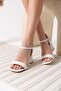 Women's White 9cm Heeled Sandals Tr20My22B - 5