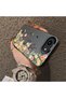 iPhone 16E Compatible Silicone Edge Hard Back Case Couple Phone Case with Floral Pattern - 4
