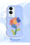 Vivo Y29S Compatible Case Camera Protector Blue Silicone Couple Phone Case Floral Pattern - 2