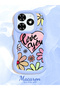Tecno Spark 20 Compatible Case Camera Protective Blue Silicone Couple Phone Case Flower Pattern - 2