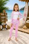 Summer Two-Piece Girls' Uv Sun Protection Swimsuit with Long Sleeves and Shorts - 2