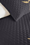 Botanik Anthracite Young Room Single Pique Set-Minimal Beige 160X220 cm Quilted Bedspread - 3
