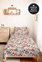 Geometric Turquoise Young Room Single Pique Set - Coral Mink 160X220 cm Quilted Bedspread