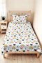 Adventurous Panda Figured Pastel Young Room Single Pique Set - Mint Yellow 160X220 cm Bedspread - 5