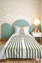 Geometric Bohemian Khaki Young Room Single Pique Set - Mustard 160X220 cm Quilted Bedspread - 4