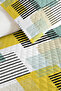 Geometric Yellow Young Room Single Pique Set - Mint Striped 160X220 cm Quilted Bedspread - 3