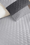 Gray Geometric Young Room Single Pique Set - Anthracite Copper 160X220 cm Quilted Bedspread - 3