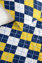 Navy Blue Yellow Geometric Youth Room Single Pique Set - Plaid 160X220 cm Quilted Bedspread - 3