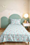 Pastel Blue Hamster Girl's Pique Set - Strawberry Patterned Pink Baby Room Bedspread - 160X220 cm - 4