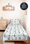 Penguin Snow Patterned Children's Room Single Pique Set - Winter Nordic Gray 160X220 cm Bedspread