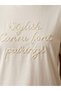 Women's 100% Cotton T-Shirt with Text Embroidery on the Front and Detailed Design - 4