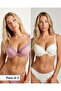Women Printed and Solid Push-Up Bras (Pack of 2)