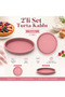 Set of 2 Silicone Pie Molds Pink Tart Mold Flexible Structure Easy Release Stylish Sliced Edge