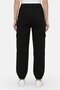 Women Regular Fit Solid Cargo Pants, Black - 4