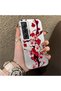 Realme C65 4g Compatible Silicone Edge Hard Back Case Couple Phone Case with Floral Pattern - 3